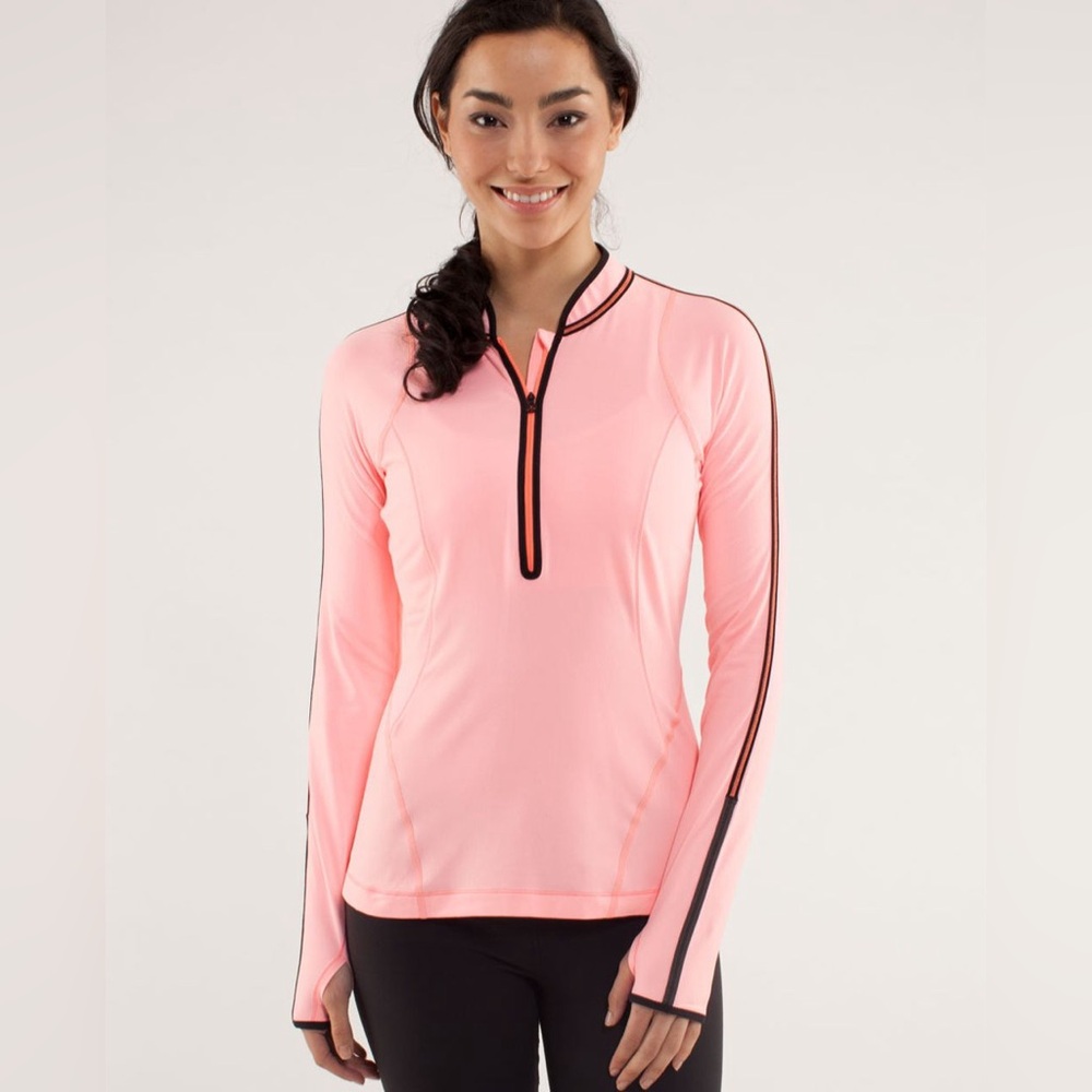 lululemon athletica Pink Long Sleeve Half-Zip Athletic Top